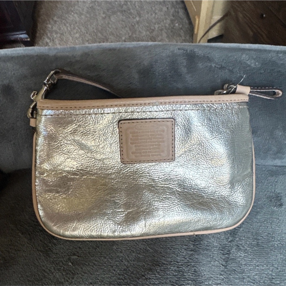 Coach Metro Metallic Champagne Gold Tote & Two Matching Wristlets - Picture 9 of 13